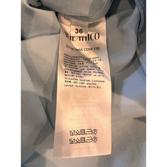 THE ATTICO Lawrence Side-slit Jersey Maxi Dress gown In Baby Blue Size 36 - Picture 11 of 11